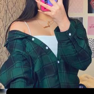 Green shein flannel